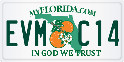 FL license plate EVMC14