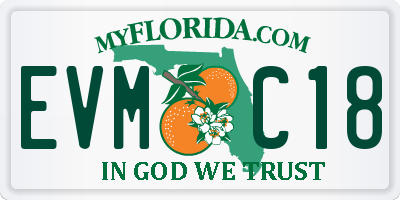FL license plate EVMC18