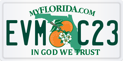 FL license plate EVMC23