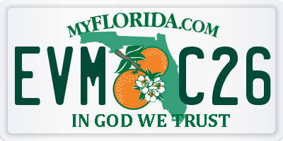 FL license plate EVMC26