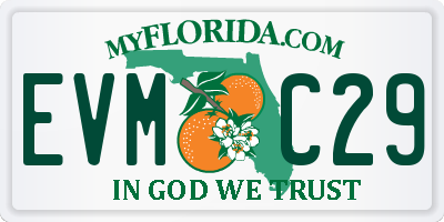 FL license plate EVMC29