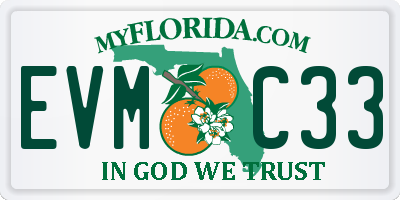 FL license plate EVMC33