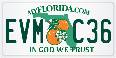 FL license plate EVMC36