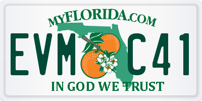 FL license plate EVMC41
