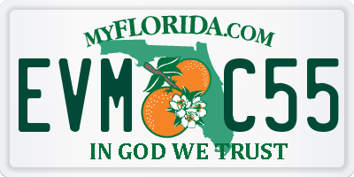 FL license plate EVMC55