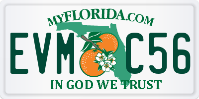 FL license plate EVMC56