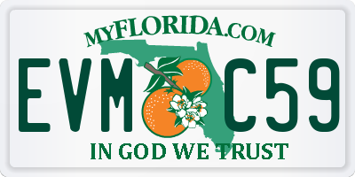 FL license plate EVMC59