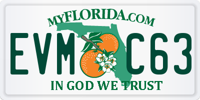 FL license plate EVMC63