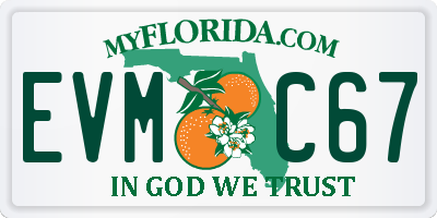 FL license plate EVMC67