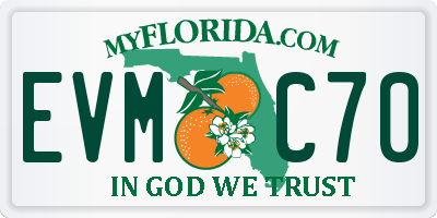 FL license plate EVMC70