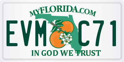 FL license plate EVMC71