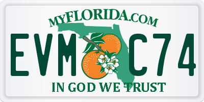 FL license plate EVMC74