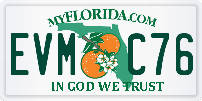 FL license plate EVMC76