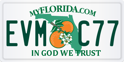 FL license plate EVMC77