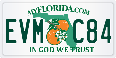 FL license plate EVMC84