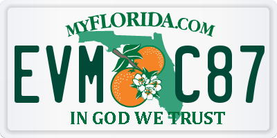 FL license plate EVMC87