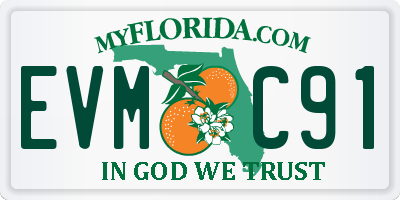 FL license plate EVMC91