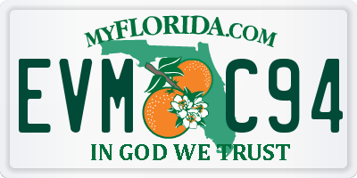FL license plate EVMC94