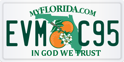 FL license plate EVMC95