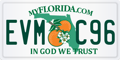 FL license plate EVMC96
