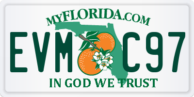 FL license plate EVMC97