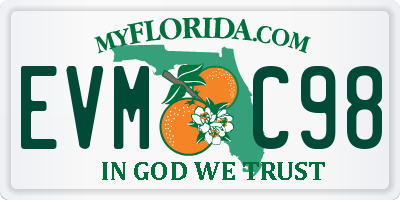 FL license plate EVMC98