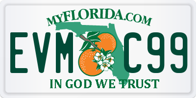 FL license plate EVMC99