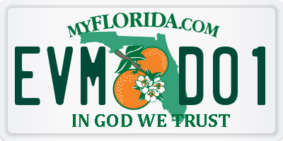 FL license plate EVMD01