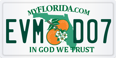FL license plate EVMD07