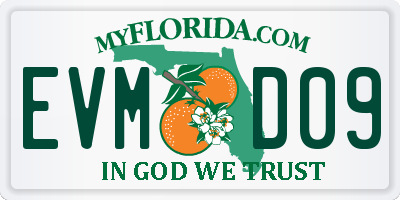 FL license plate EVMD09