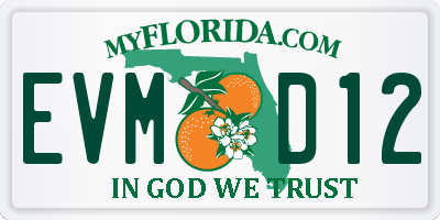 FL license plate EVMD12