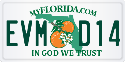 FL license plate EVMD14