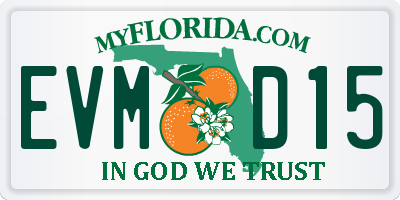 FL license plate EVMD15
