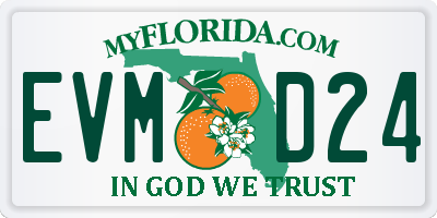 FL license plate EVMD24