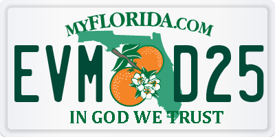 FL license plate EVMD25
