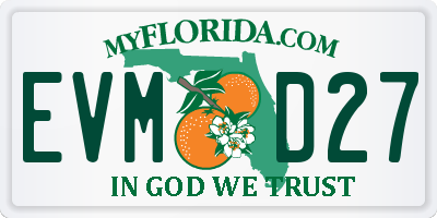 FL license plate EVMD27