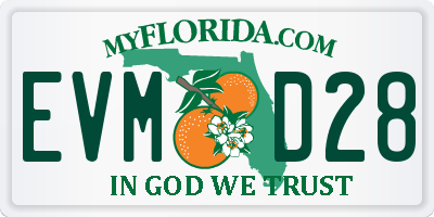 FL license plate EVMD28