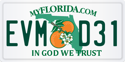 FL license plate EVMD31