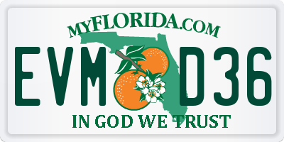 FL license plate EVMD36