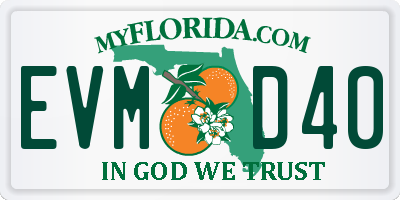 FL license plate EVMD40