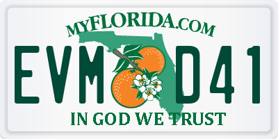 FL license plate EVMD41