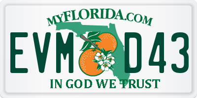 FL license plate EVMD43