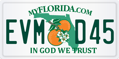 FL license plate EVMD45