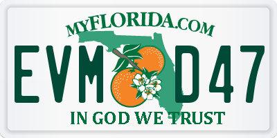 FL license plate EVMD47