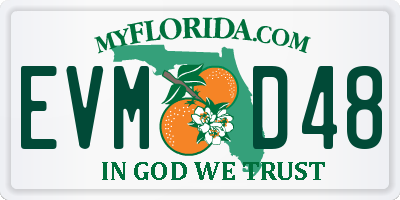 FL license plate EVMD48