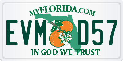 FL license plate EVMD57
