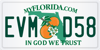 FL license plate EVMD58