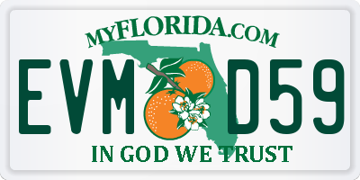 FL license plate EVMD59