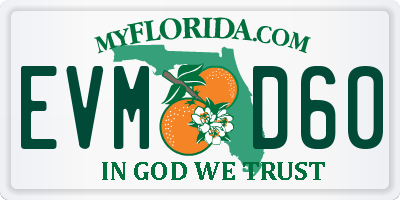 FL license plate EVMD60