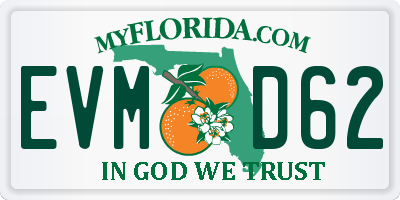 FL license plate EVMD62